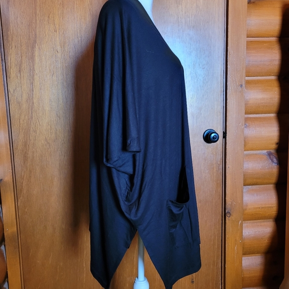 Susan Graver Weekend Cardigan Cover Up Black Sz L - Picture 3 of 7